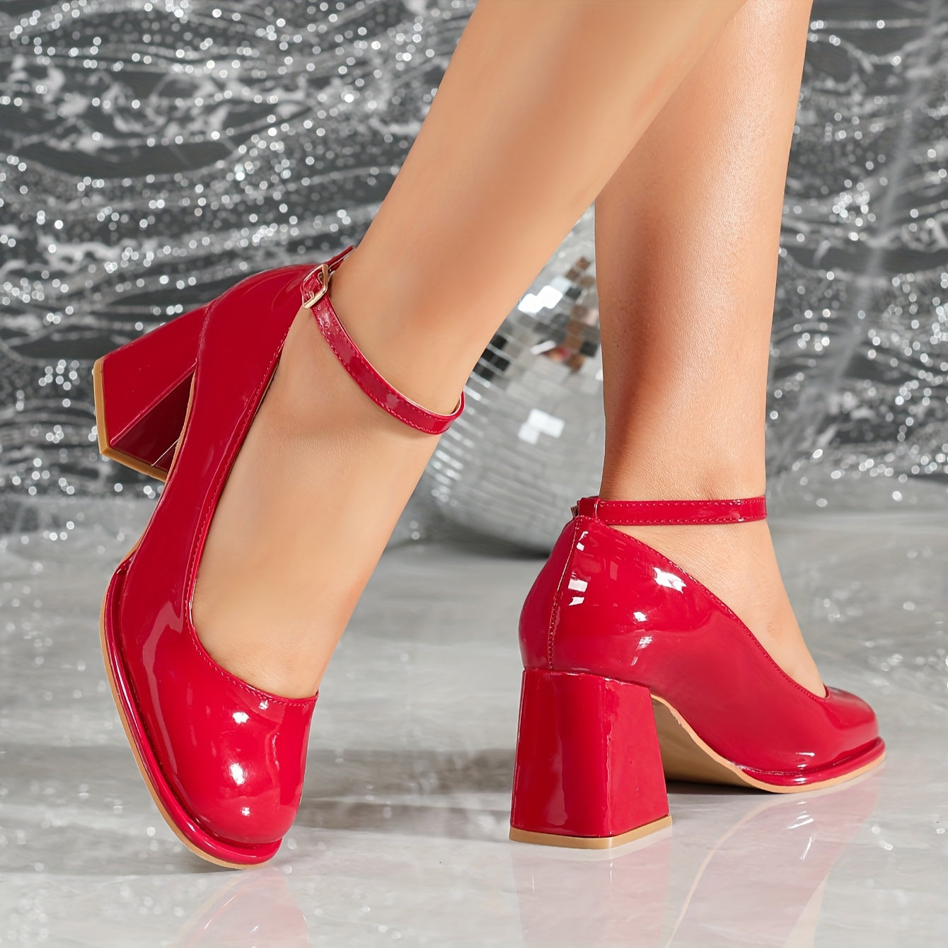Celeste™ | Patent Leather Heels with Strap