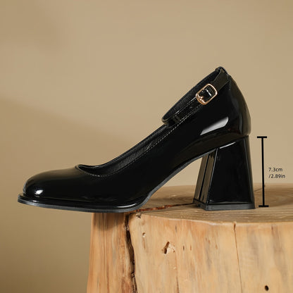 Celeste™ | Patent Leather Heels with Strap