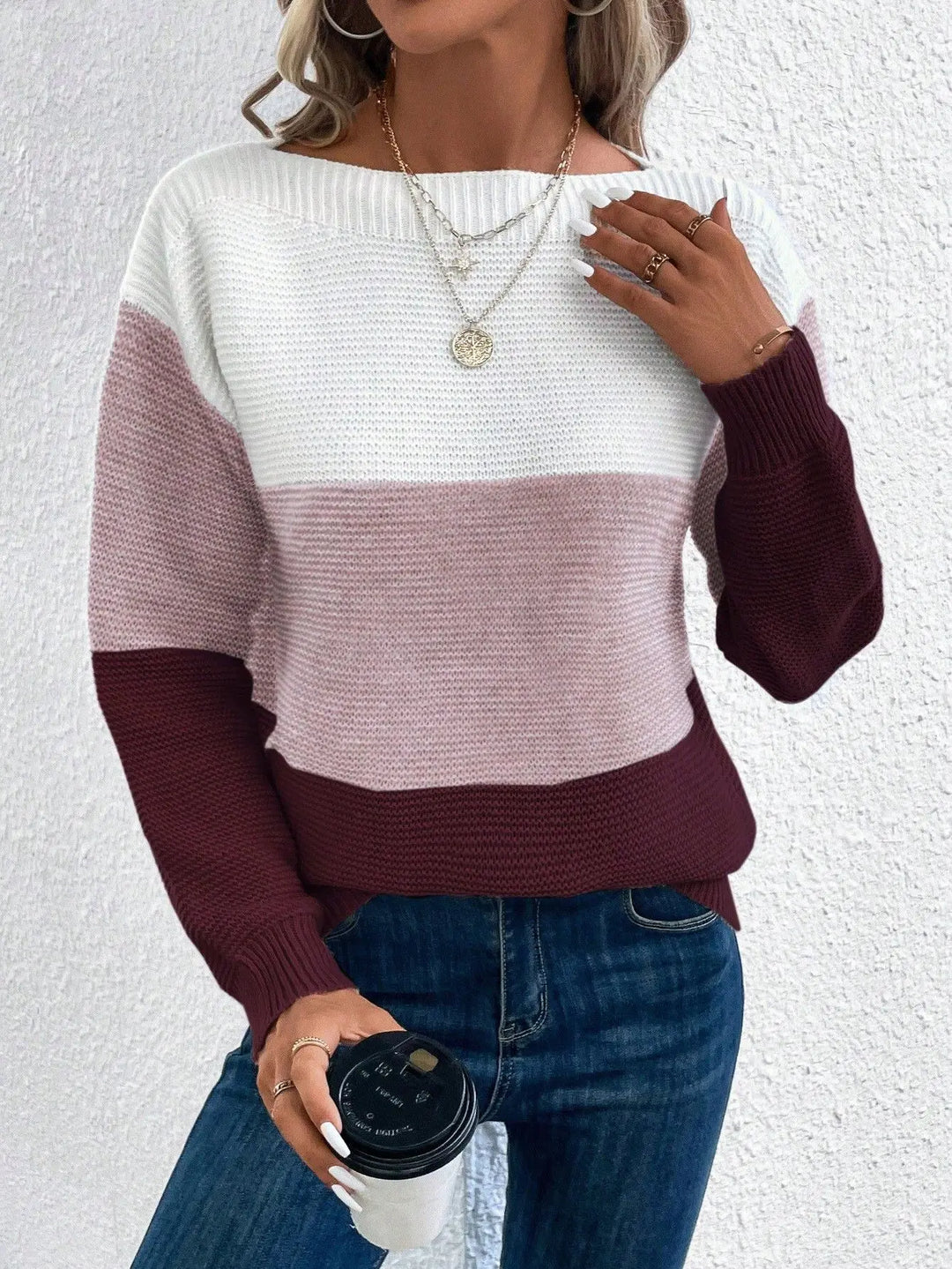 Le Clair™ | Elegant tricolore patchwork-trøje