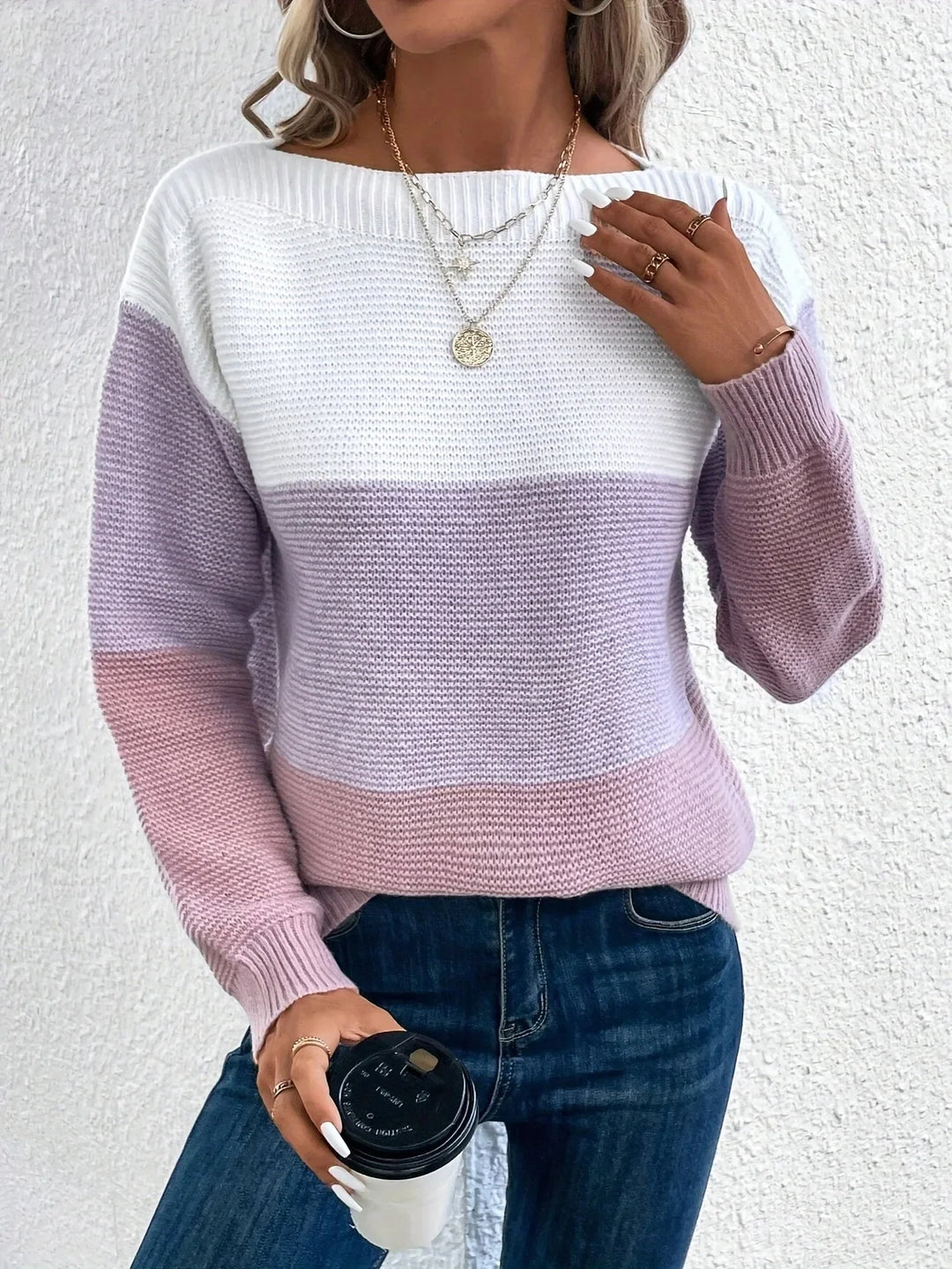 Le Clair™ | Elegant tricolore patchwork-trøje