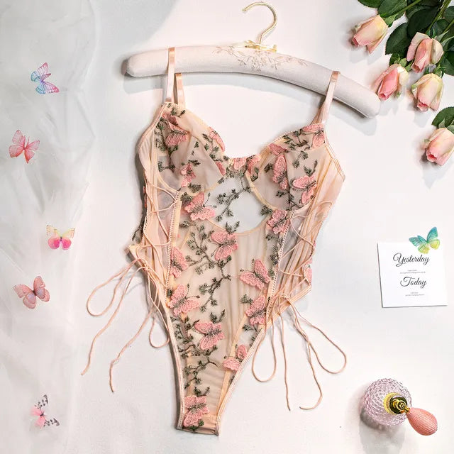 Selene | Broderet sommerfugle-bodysuit