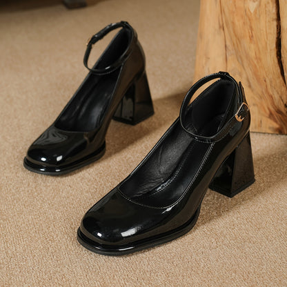 Celeste™ | Patent Leather Heels with Strap
